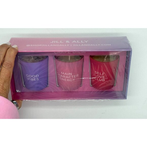Jill & Ally Carpe Diem - Crystal Candle Votive Trio GIFT BOX NIB - Picture 2 of 7